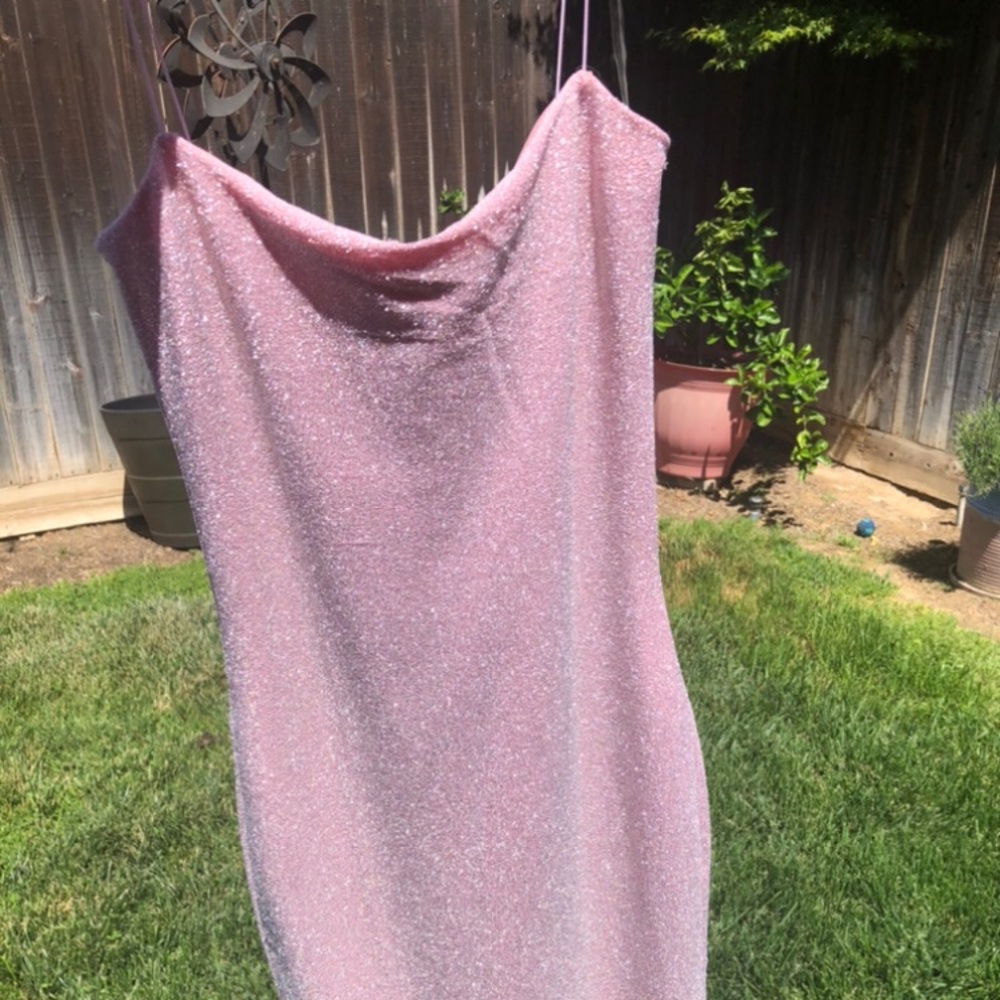 Pink glitter meshki midi dress never worn